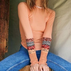 FREE PEOPLE || In The Mix Thermal Shirt Desert Orange || XS NWT